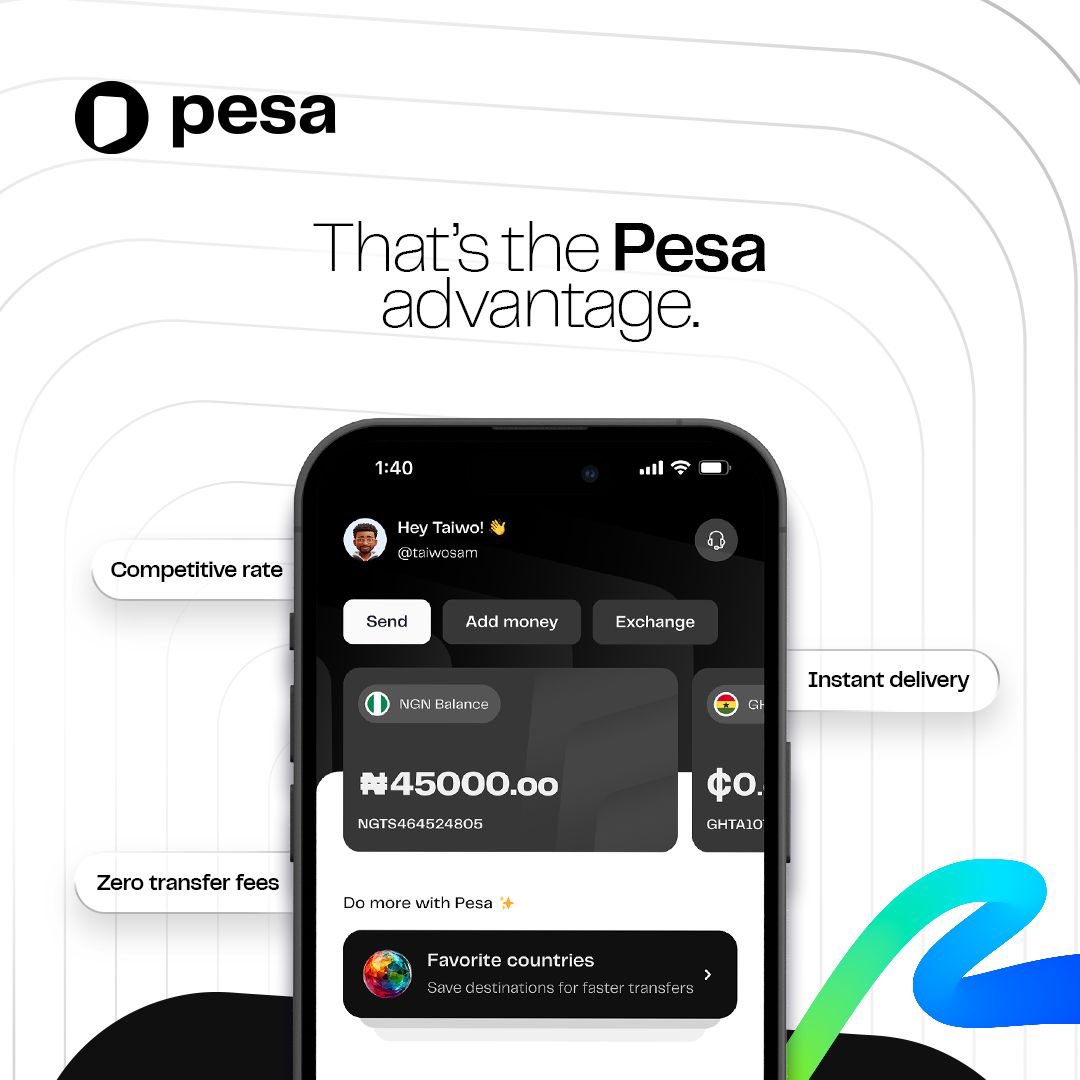 Sending money from the UK to Ghana is now easier, faster, and more secure with the Pesa app.