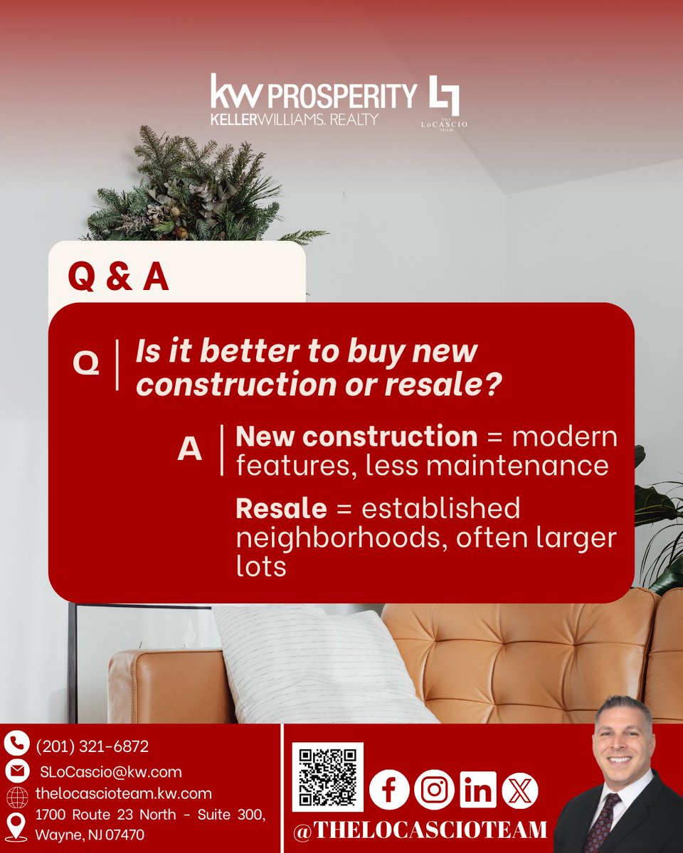 🏗️ Brand new shine or 🏡 timeless charm?

Choosing between new construction and resale in New Jersey comes down to your lifestyle and priorities.

✨ 𝐍𝐞𝐰 𝐜𝐨𝐧𝐬𝐭𝐫𝐮𝐜𝐭𝐢𝐨𝐧 = modern layouts, energy-efficient features, minimal maintenance