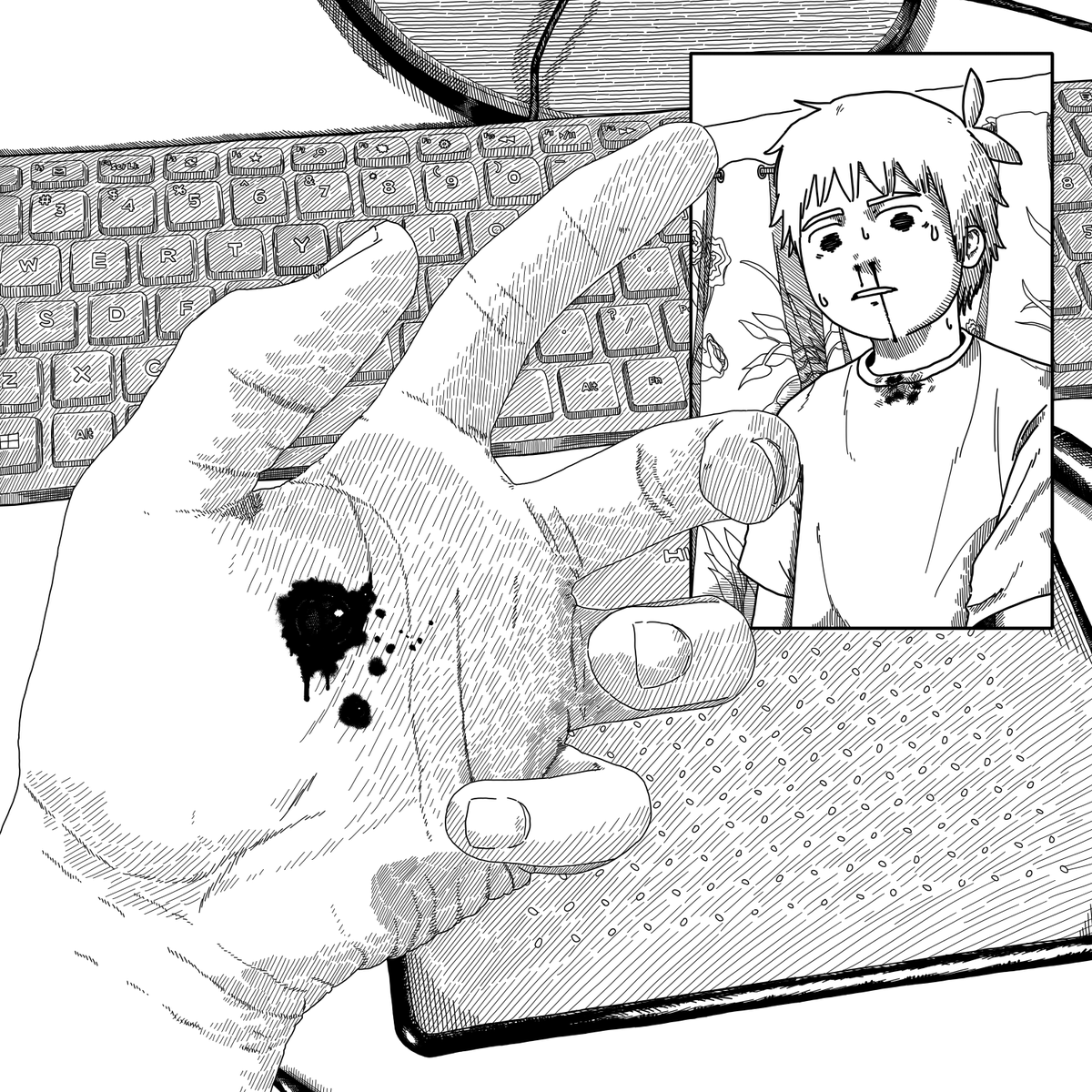 Nosebleed.

#illustration #mangaart