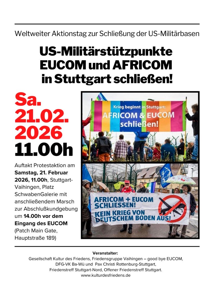 HeikeHaensel's tweet photo. Anlässlich des weltweiten Aktionstages gegen Militärbasen: #closebases #EUCOM #AFRICOM @WorldBeyondWar https://t.co/BM4YqLJsaI