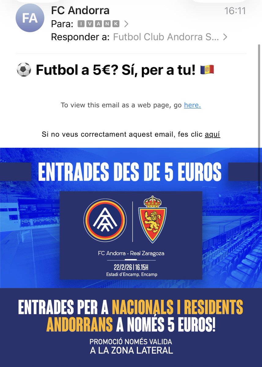 <a href="/RealZaragoza/">Real Zaragoza</a> De normal cuestan 20€. Este partido las han subido a 50€….similar al año 22/23 que también fue el único equipo contra el que quisieron hacer caja subiéndolas a 40€
Para residentes las dejan a 5€ en zona lateral (en el mismo lateral donde está la esquina de visitante)