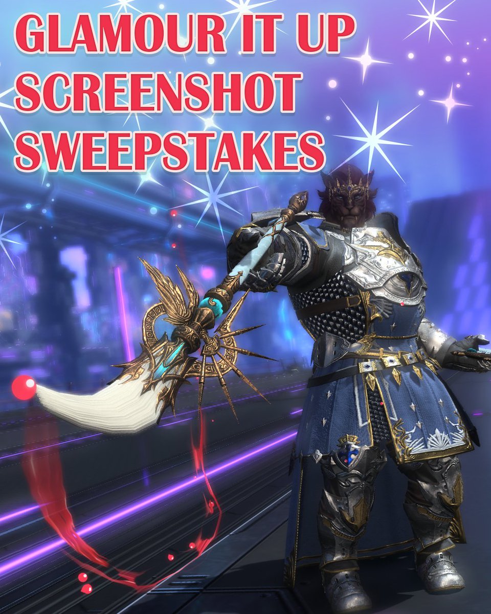 Presenting the Glamour It Up Screenshot Sweepstakes to celebrate FFXIV’s Patch 7.4 glam update!

✨ Mix and match job and role gear on your WoL
📸 Take a screenshot using /gpose's Portrait Format
🖼️ Share your image on eligible social media platforms
✅ Submit your entry: