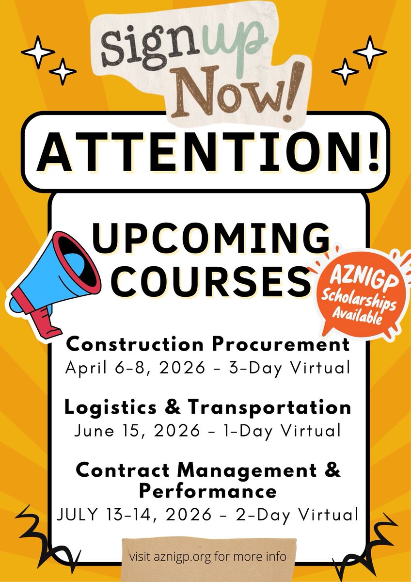 AZNIGP's tweet photo. Are you interested in professional development? Check out our upcoming courses! AZNIGP also offers scholarships! Find out more by visiting https://t.co/57MpQmC2rU https://t.co/575HcGHzTv