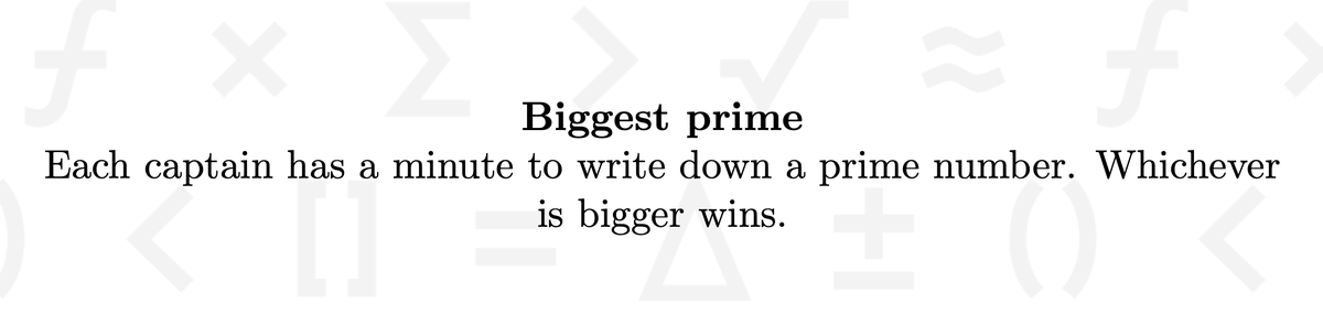 WSPcio's tweet photo. Our Maths Battles begin with a Captain's Game to decide which team first challenges the other team to a problem. Here are some of the ones we've done: https://t.co/x2WiDxjRxU