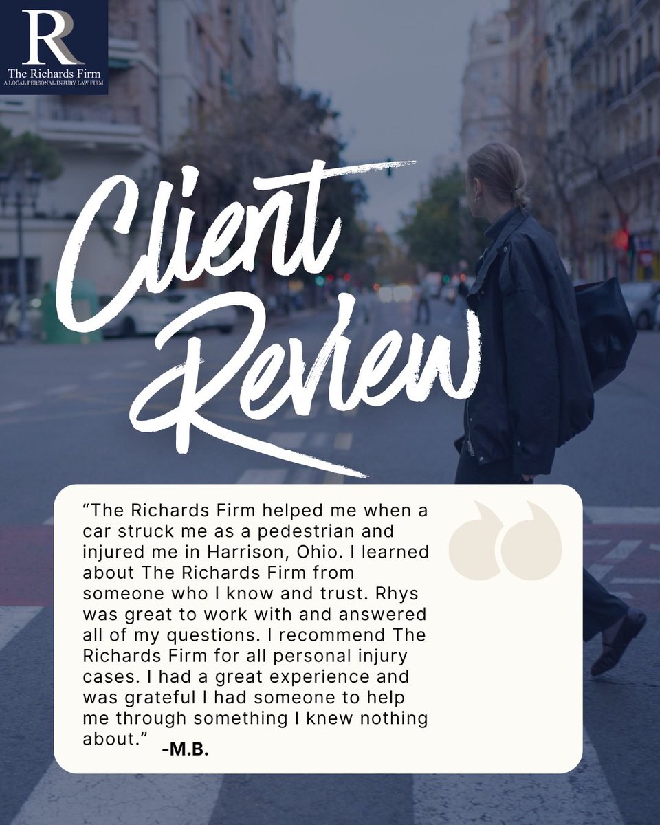 FirmRichards's tweet image. Thanks, M.B. We love what we do. #PersonalInjuryLawyer #personalinjuryattorney #butlercountyohio #hamiltonohio