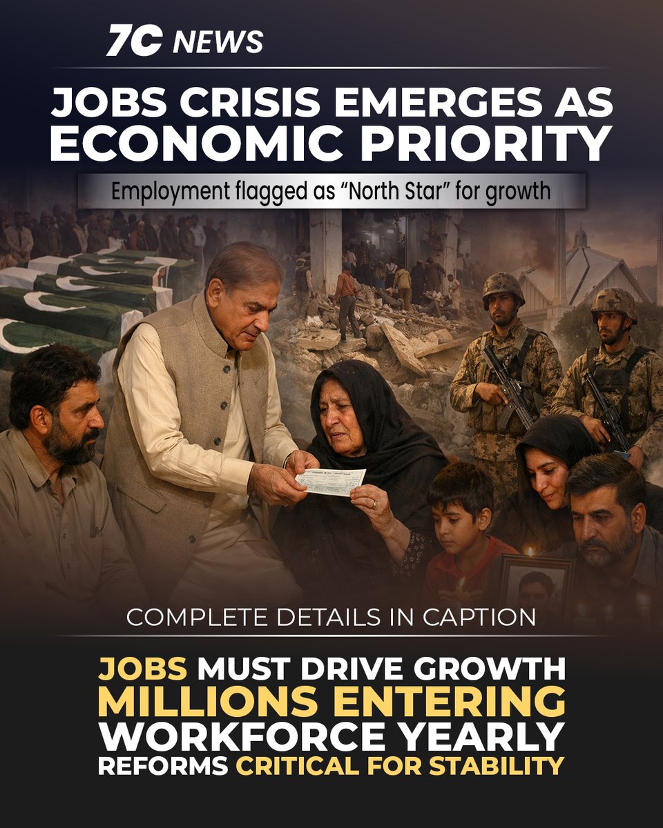 7cReport's tweet photo. What happened in the last 24 hours? (🇵🇰 Pakistan Headlines | 19 Feb 2026)

1️⃣ Rs19.6m Compensation for Islamabad Blast Victims
The government has begun disbursing over Rs19.6 million to families of 40 victims killed in the February 6 imambargah bombing near Islamabad. Rs5 million cheques were handed to heirs within the capital, with payments for others underway, reaffirming national resolve against terrorism.

2️⃣ Jobs Crisis at Critical Juncture
Pakistan faces a mounting employment challenge, with estimates of a 2.5–3 million annual job shortfall. Experts, including World Bank President Ajay Banga, stress job creation as the core economic priority amid high energy costs, weak industrial growth, and rising inequality.

3️⃣ PHF President Resigns After Hockey Row
Pakistan Hockey Federation chief Mir Tariq Hussain Bugti resigned following controversy over the national team’s troubled FIH Pro League tour in Australia. Allegations of mismanagement and unpaid dues have sparked calls for an independent inquiry.

#PakistanNews #TopHeadlines #IslamabadBlast #Employment #Hockey #AirspaceBan #ImranKhan #7CNews