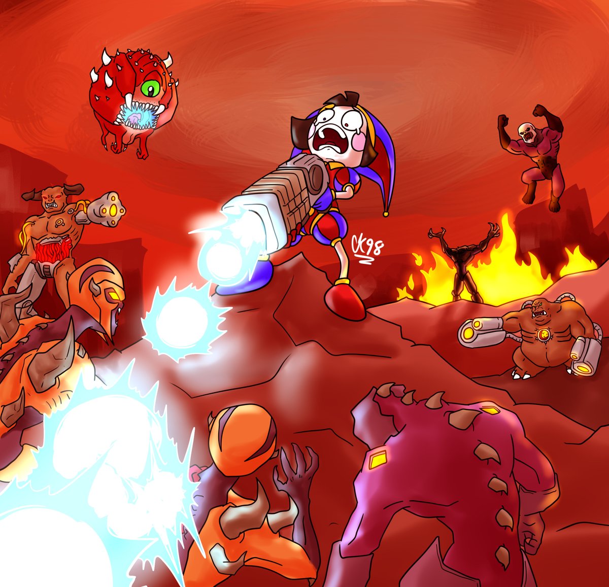 "CAINE! WHAT KIND OF ADVENTURE IS THIS?!?!"
Pomni from The Amazing Digital Circus ripping and tearing

Doom x TADC crossover
Art y <a href="/cheatsykoopa98/">Cheatsy - LEIAM MEU QUADRINHO - LINK NA BIO</a>