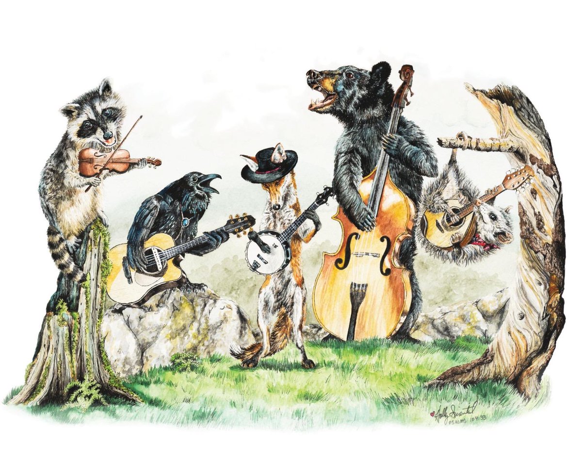 HollySimental's tweet photo. Bluegrass Gang signed prints available in my #etsy shop! https://t.co/AJotdJ2qsC #bluegrass #bluegrassmusic #band #music #musicstore #animal #animalrescue #animallover #animalart #gift #giftideas #gifts #giftstore #wildlife #wildliferescue #art #artwork #artist #hollysimental https://t.co/jFW1xWcwTS