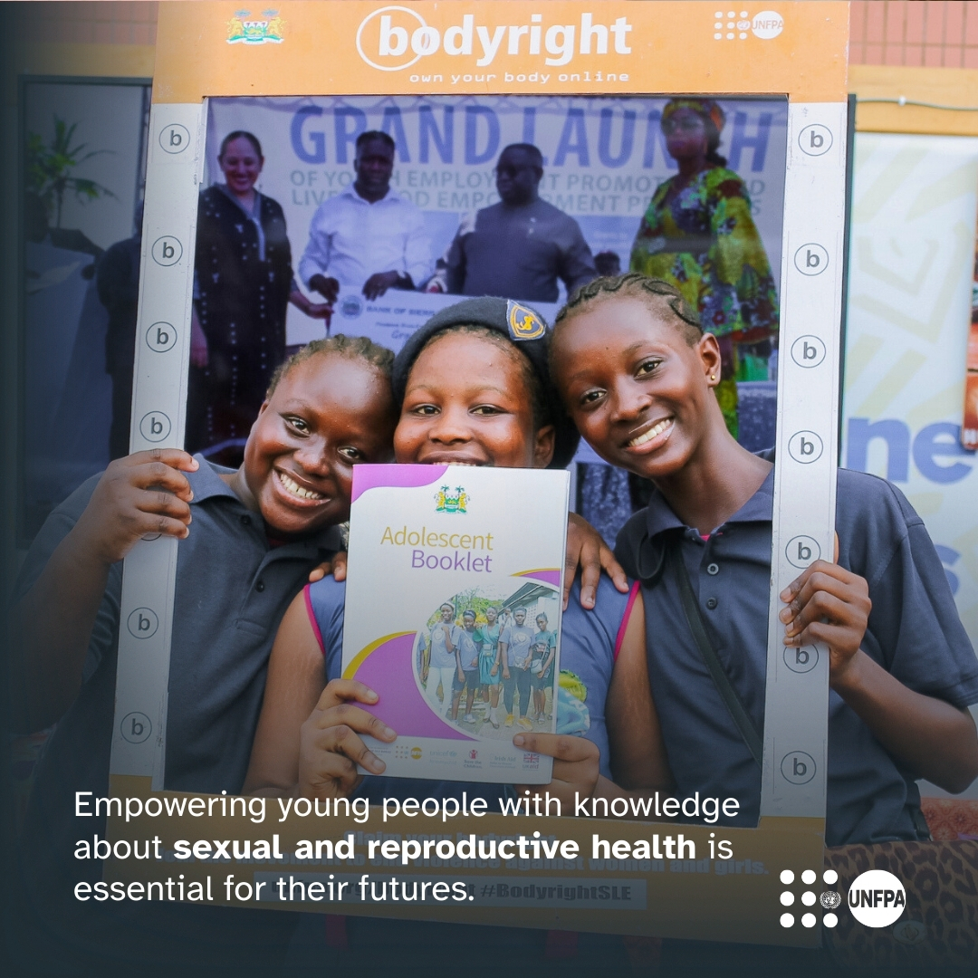 UNFPASierraleon's tweet image. Empowering youth with knowledge about sexual and reproductive health is essential for their futures. 

Access to education and resources helps them make informed decisions, leading to healthier lives.

#BodilyAutonomy #SRHR #InformedChoices #HealthierFutures #YouthLead #UNFPA