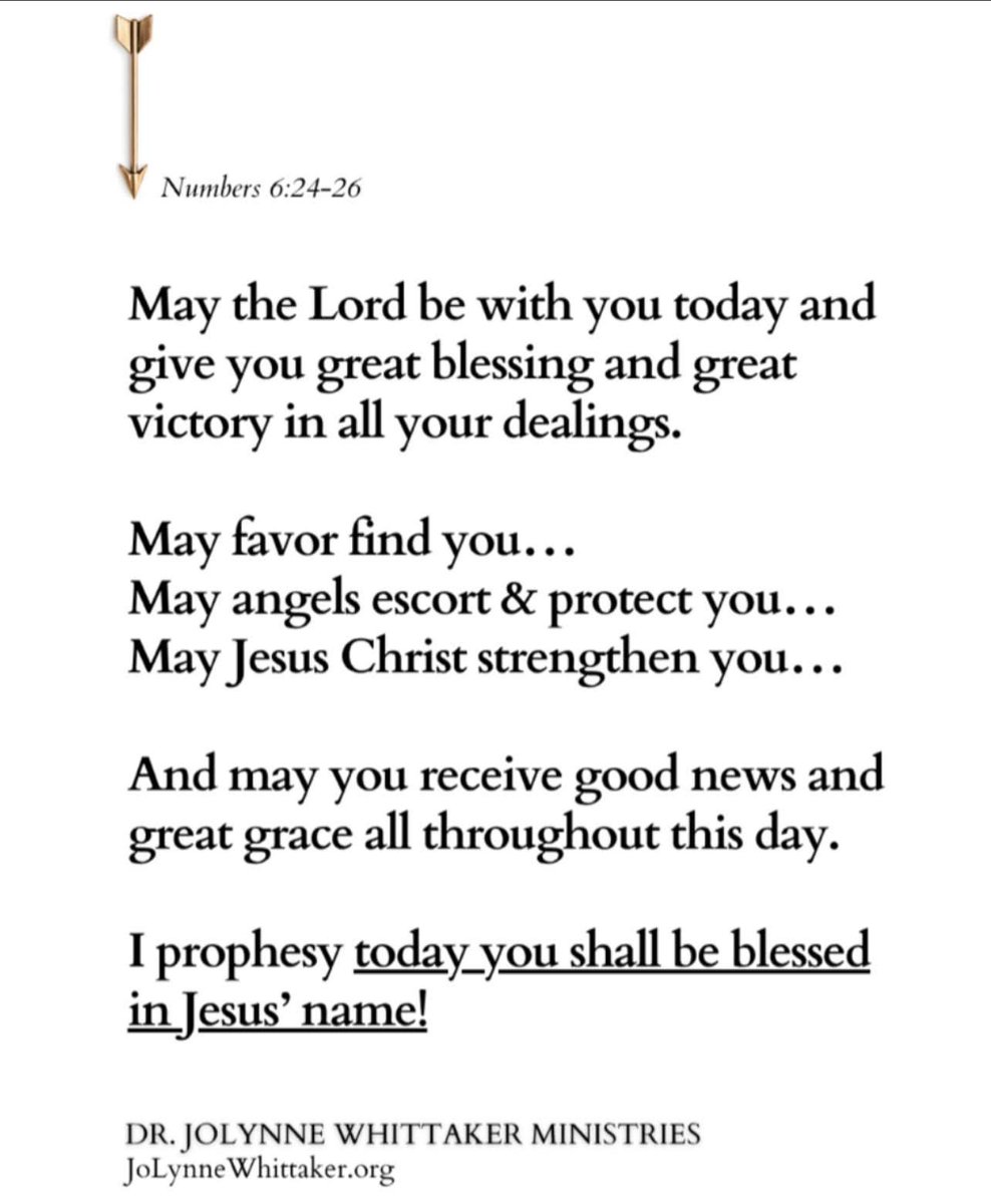May the LORD bless you
and protect you.

May the LORD smile on you
and be gracious to you.

May the LORD show you his favor
and give you his peace.

✞ 𝐍𝐮𝐦𝐛𝐞𝐫𝐬 𝟔:𝟐𝟒-𝟐𝟔