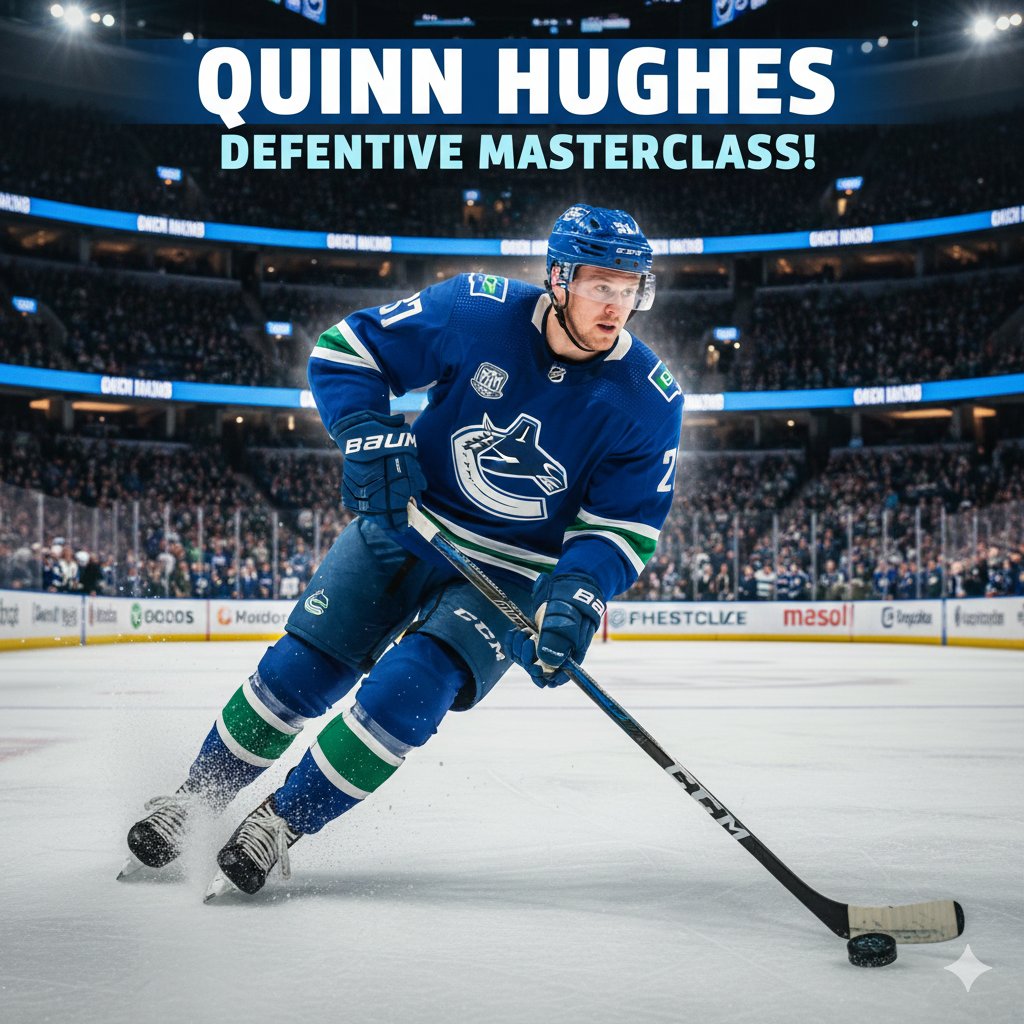TerryPerry042's tweet image. Quinn Hughes is redefining the modern NHL defenseman. ⚡🏒
 Elite skating, insane puck control, and next-level playmaking — he’s a game-changer every time he hits the ice.
Get mor news :kity.pro/65TiN
Whether it’s quarterbacking the power play or shutting 
#QuinnHughes