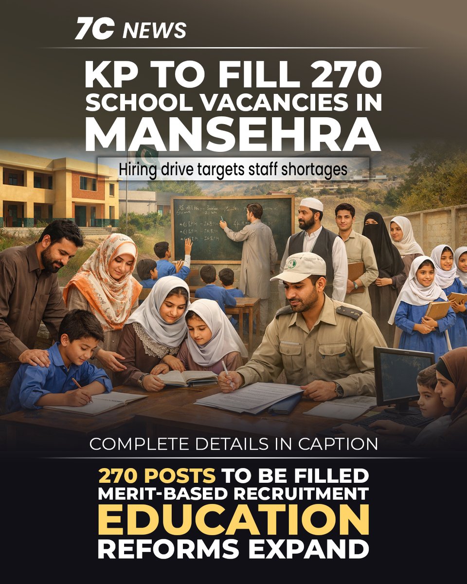 7cReport's tweet photo. 4️⃣ Airspace Ban on Indian Aircraft Extended
The Pakistan Airports Authority extended the closure of Pakistani airspace to Indian-registered military and civilian aircraft until March 23, maintaining restrictions amid ongoing bilateral tensions.

5️⃣ 270 Teaching Posts to Be Filled in Mansehra
The KP government announced recruitment of 270 vacant teaching and support posts in Mansehra district, aiming to improve learning outcomes and reduce staff shortages in public schools.

6️⃣ IHC Seeks ECP Reply in Toshakhana Case
The Islamabad High Court directed the Election Commission of Pakistan to explain its disqualification of Imran Khan in the Toshakhana case, intensifying legal scrutiny over asset disclosure and electoral accountability.

Why follow us?

🔹 7creport | @7creport: Verified updates, ground reports, and in-depth articles on key national & international issues
🔹 7cproduction | @7c.production: High-quality visual storytelling, explainers, documentaries, and production services
🔹 7C News | @7cnews.official: 24/7 credible news, context, and real impact coverage

🎙️ We also publish insightful podcasts on timely and trending issues, featuring expert

#PakistanNews #TopHeadlines #IslamabadBlast #Employment #Hockey #AirspaceBan #ImranKhan #7CNews