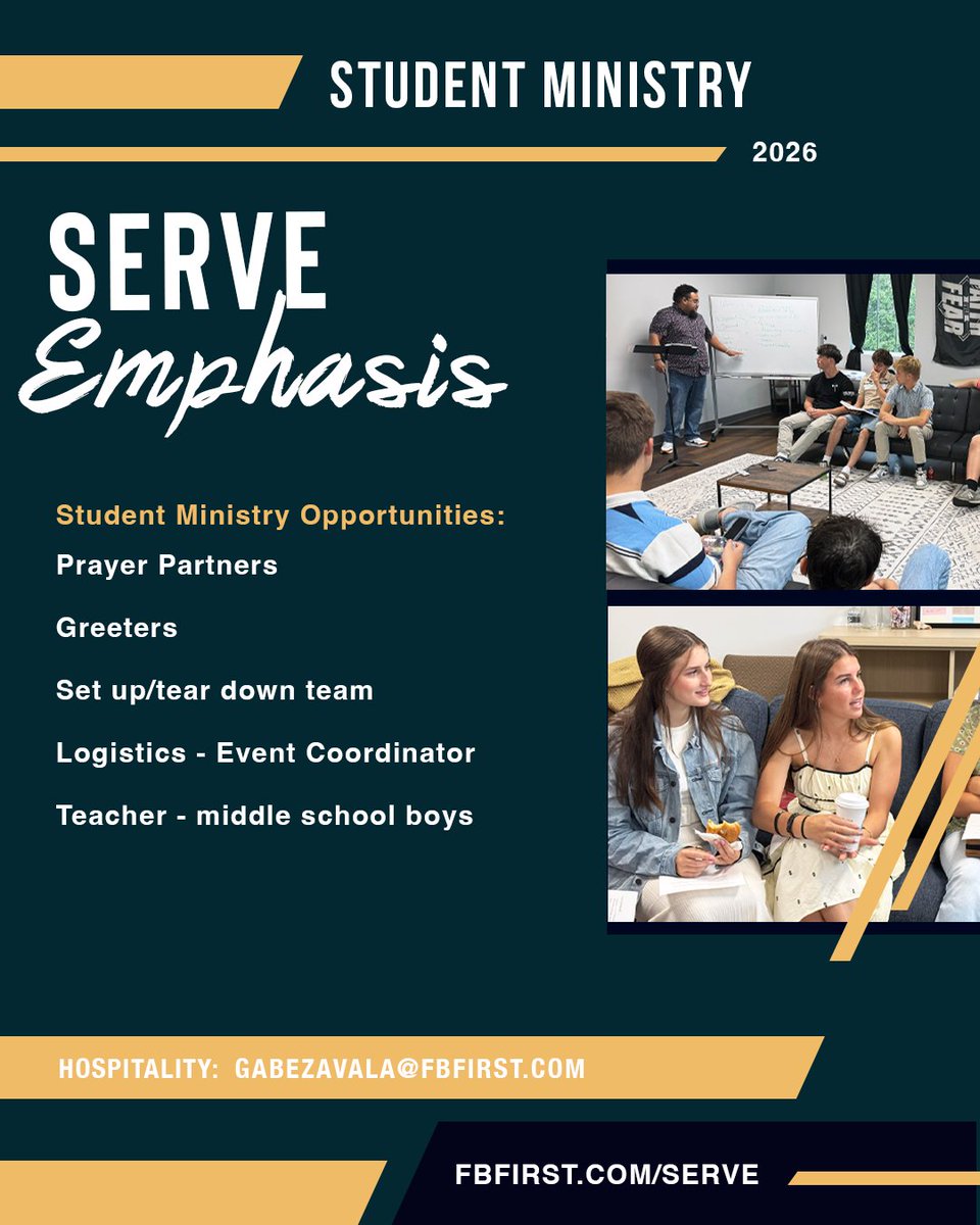 FBFernandina's tweet image. Service is not about doing a job or simply fulfilling a task that the church needs.  It is literally an opportunity for you and me to worship and honor God for not only what he has done in us but also how we get to love one another.
Pastor Gabe, Student Ministry
#FBFirst