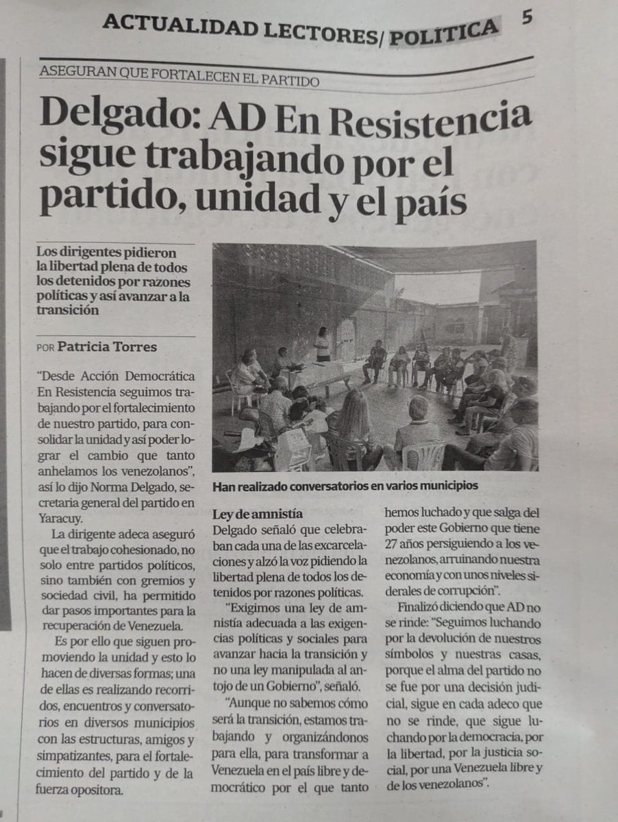 ADYaracuy1's tweet photo. #19febrero | Las actividades de @ADemocratica Yaracuy, están enfocadas en fortalecer la unidad opositora y trabajar por una transición política en Venezuela.
@normidela sec. geral., enfatiza la importancia del trabajo conjunto con gremios y sociedad civil para recuperar el país. https://t.co/iab9hcxsoD