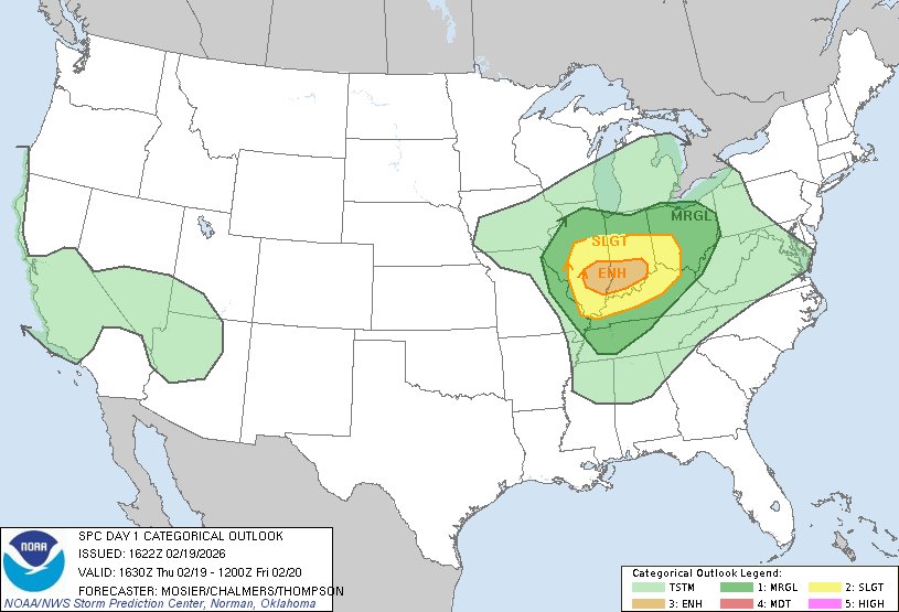 10:24am CST #SPC Day1 Outlook Enhanced Risk: across southern Illinois and southern Indiana spc.noaa.gov/products/outlo…