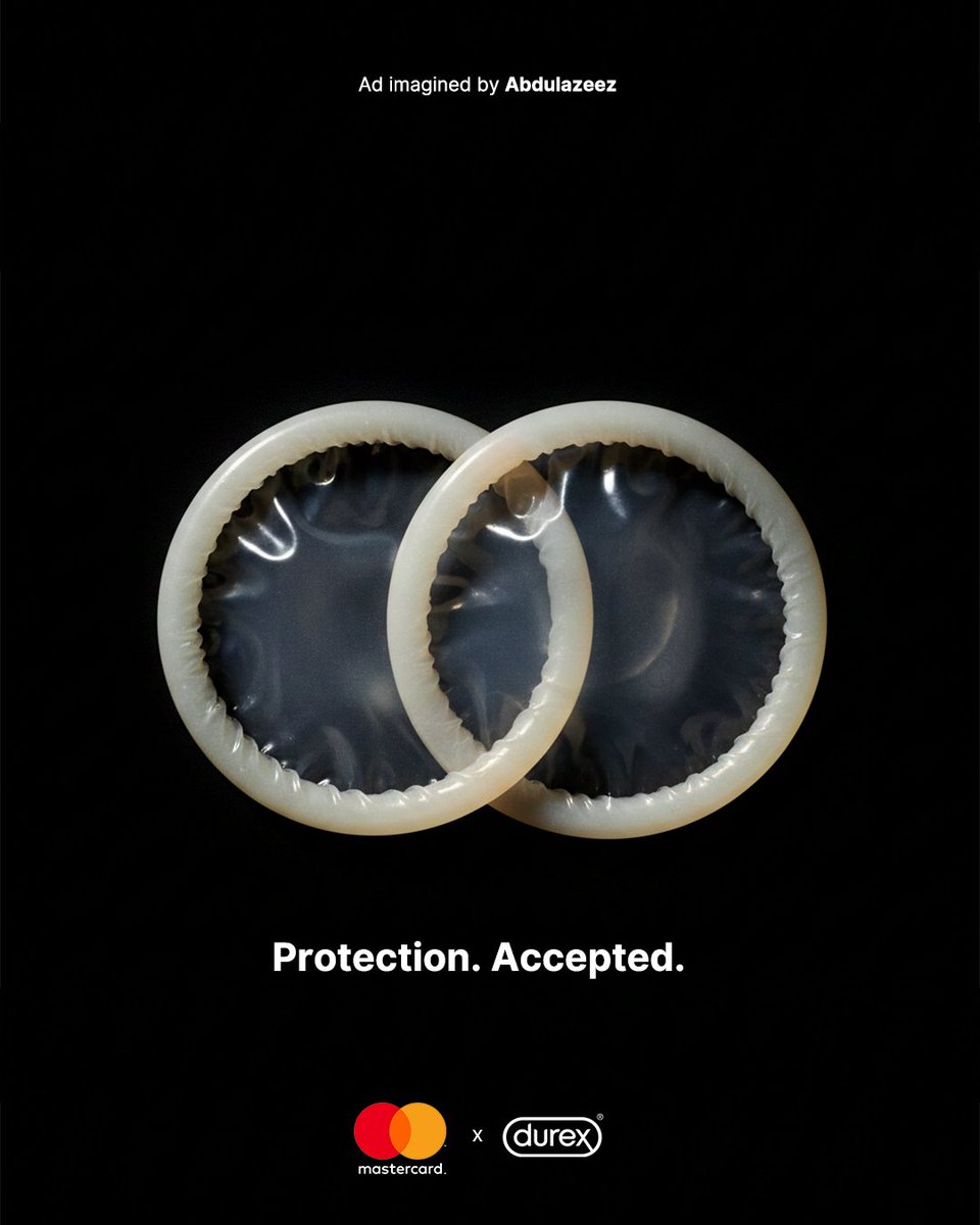 Zeegrafix2's tweet photo. Protection. Accepted.🔴🟡
Two worlds of security in one visual.
Not a real ad purely a speculative concept by me
#SpeculativeDesign #BrandCollab #CreativeIdeas #Mastercard #Durex #Advertising https://t.co/6L55t1BvLc