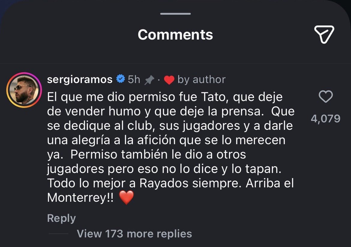 Sergio Ramos se une a la lista de futbolistas que salen molestos con la directiva de Rayados.

“QUE DEJE DE VENDER HUMO Y QUE DEJE LA PRENSA”.

Así lo dijo en redes sociales 👇