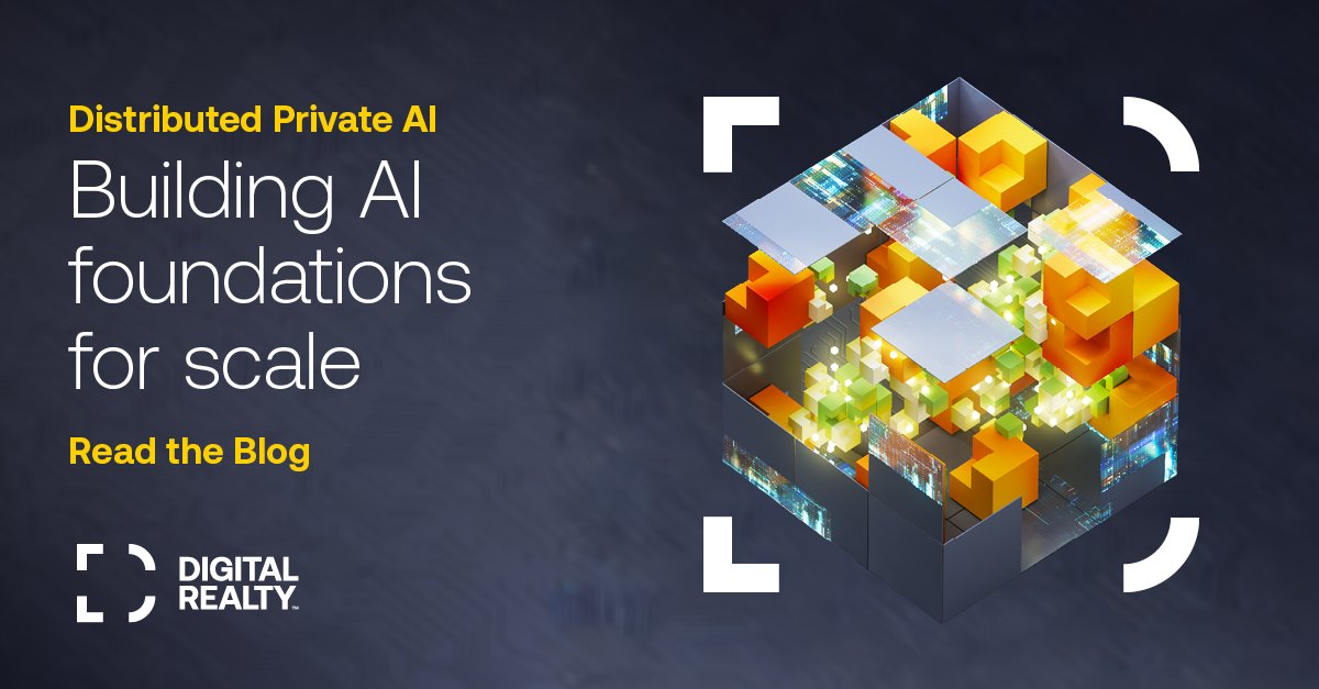 digitalrealty's tweet photo. The future of AI isn't about renting tokens—it's about owning and optimizing #AI-as-an-asset.

Distributed private AI is enabling model fine-tuning on owned data sets and use cases for enhanced privacy, latency, and scale. Learn more https://t.co/o57YqsR3Tk

#PlatformDIGITAL https://t.co/aRO0qN2snm