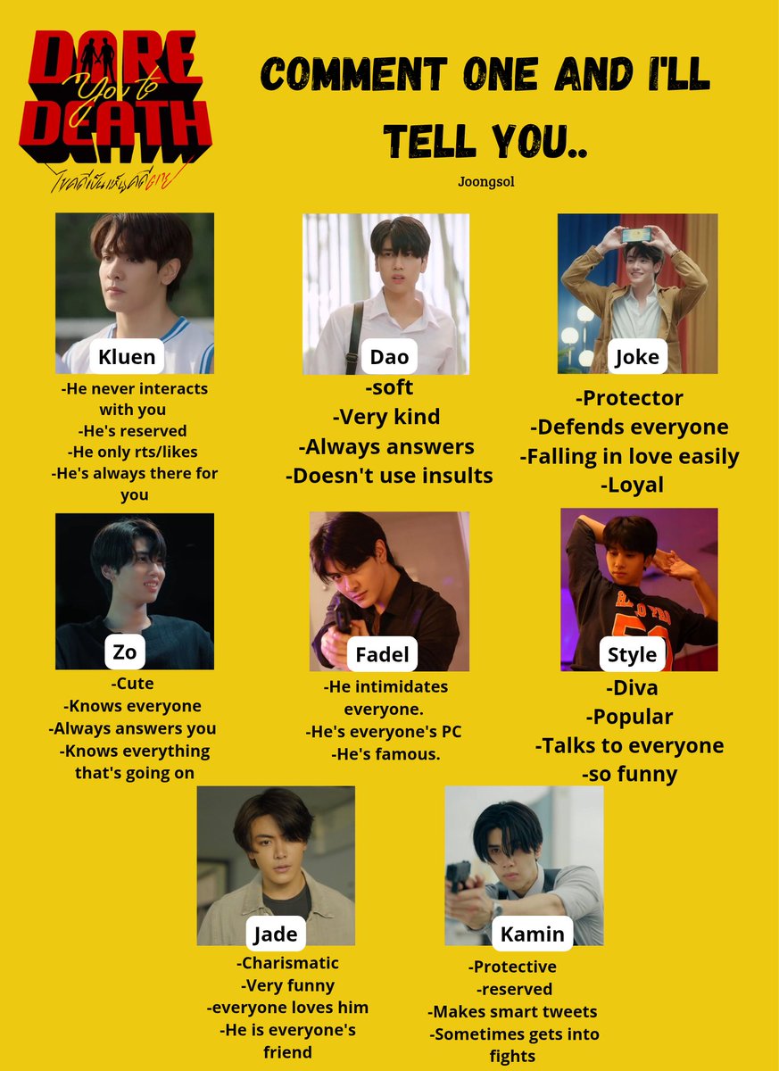 eh sayang, ayo main inii, komen apapun nanti ak bales kalian kaya siapa

#DareYouToDeathEP9