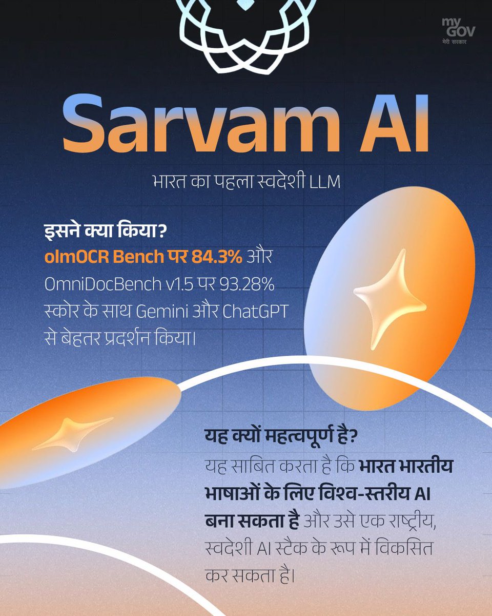 AkashvaniAIR's tweet image. भारत का पहला स्वदेशी LLM!

#IndiaAIImpactSummit2026 

@PMOIndia @GoI_MeitY @OfficialINDIAai @MIB_India @airnewsalerts