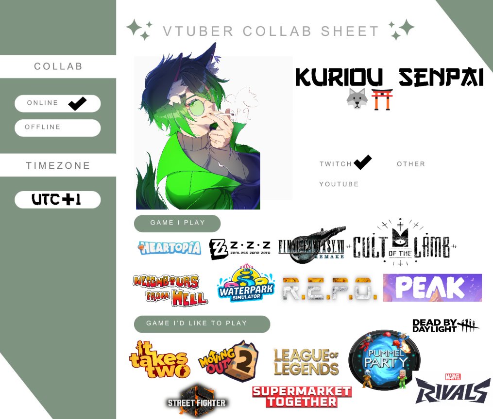 kuriou_senpai's tweet photo. Mein VTuber-Collab Sheet Update! 📇

Falls ihr also Lust auf gemeinsame Projekte, Streams oder einfach kreatives Chaos habt – schaut gerne rein! 

Ich freue mich immer, neue Leute kennenzulernen und coole Ideen umzusetzen 🫶

#GERVTuber #VTuberGerman #GermanVTuber #Maletuber https://t.co/eou7le0I4S