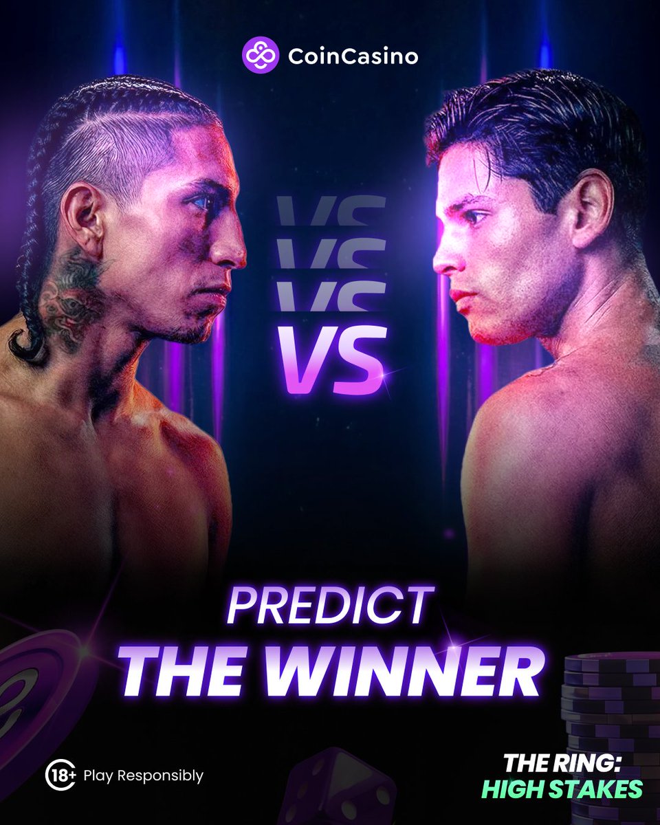 🚨 Giveaway Time! 🥊

Predict the winner of the WBC Welterweight Title Fight between Mario Barrios vs Ryan Garcia &amp; get a $100 USDT bonus! 🎁

1️⃣ Follow <a href="/CoinCasinoOff/">CoinCasino</a>

2️⃣ Like + RT this post

3️⃣ Drop your prediction below

(Only valid for players with 1+ deposit)