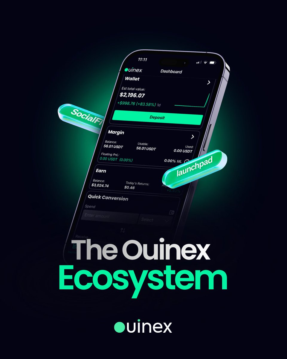 Did you know Ouinex has a unique ecosystem that, not only allows you to trade, stake and earn on the same platform, but also rewards individual traders the more everyone is trading?

A Thread..