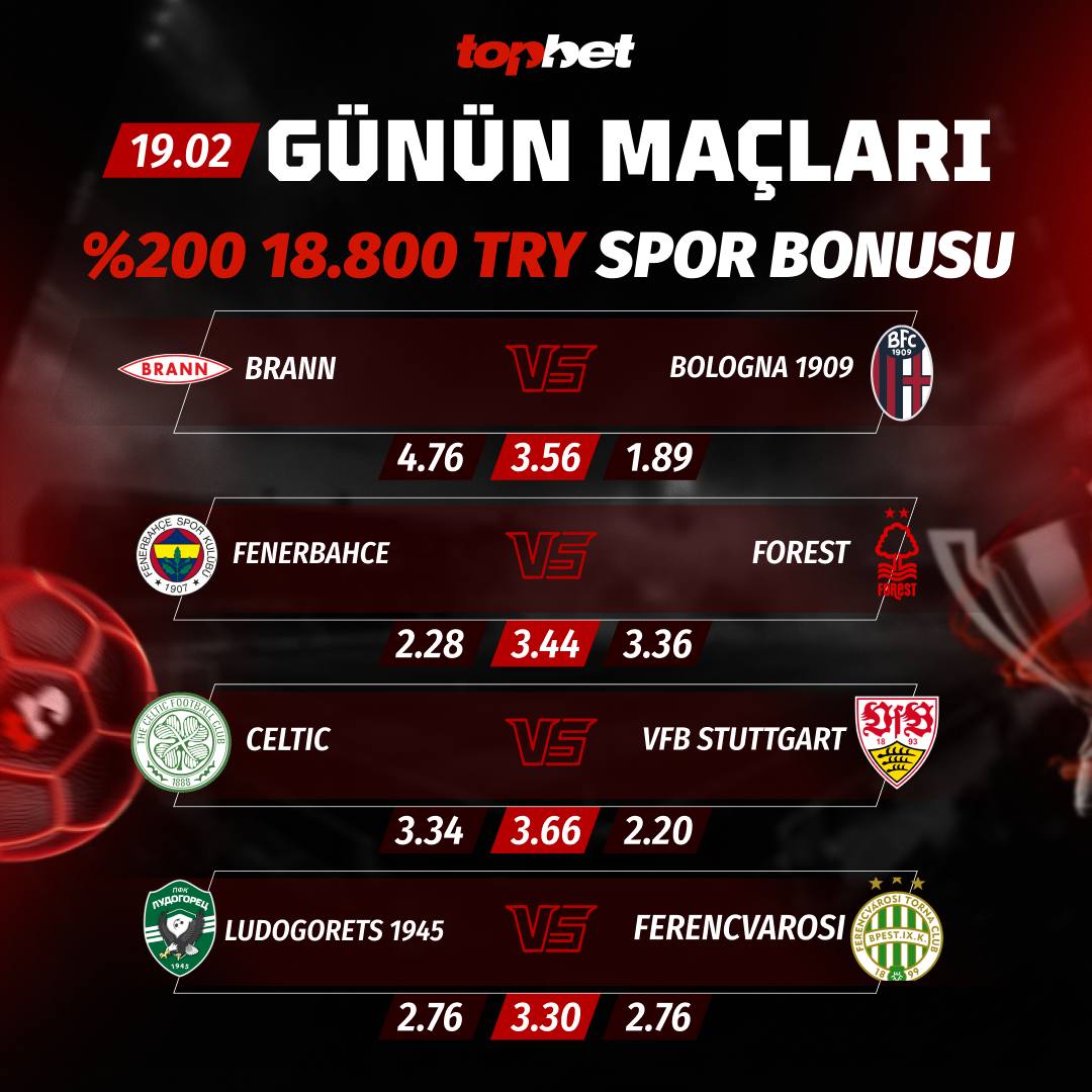🏆 UEFA Avrupa Ligi Bahisini Topbet ile oyna!

🔵 Fenerbahçe 🆚 Nottingham Forest 🔴

💎47K TRY Spor Cashback Bonusu

Topbet 📲 cutt.ly/rtzGVzW6 🎁

#UEL #FBvNFFC #FenerinMaçıVar