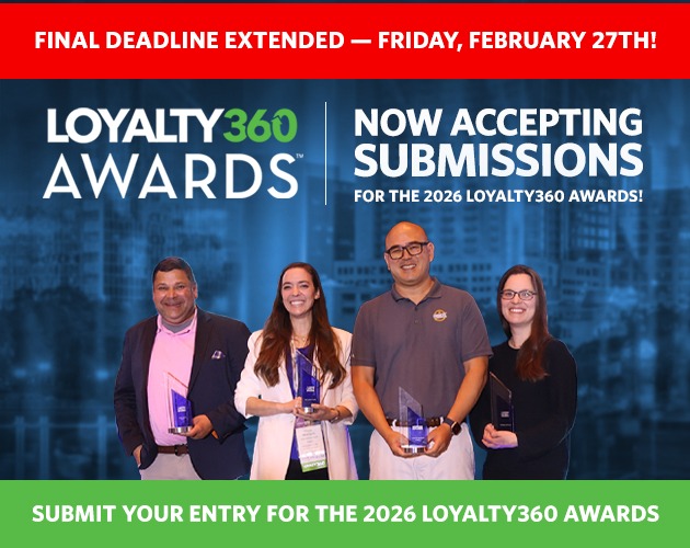 Loyalty360's tweet image. The Loyalty360 Awards submissions are now open through Friday, February 27th.

There’s still time to submit your work and be recognized for driving measurable customer loyalty impact.

We look forward to seeing your submissions! ow.ly/HQCm50YibGM

#CustomerLoyalty