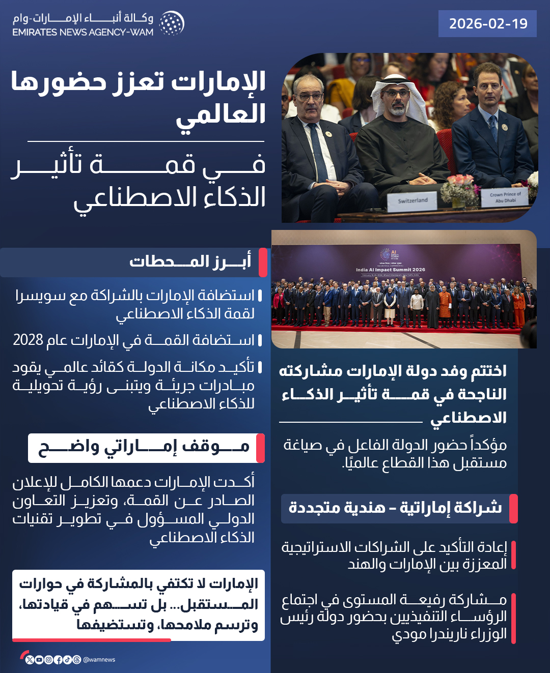 الإمارات تعزز حضورها العالمي في قمة تأثير الذكاء الاصطناعي #إنفوجرافيك_وام 
