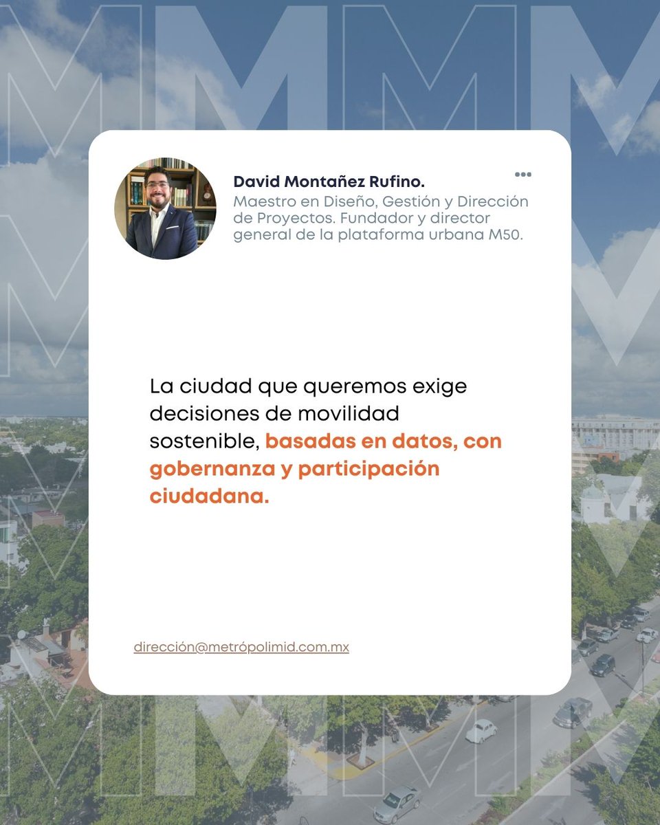 🚨Para que la movilidad sea realmente sostenible requiere de un rediseño, ajuste regulatorio y decisiones basadas en evidencia.

Lee más en nuestra reciente edición y participa en el debate: metropolimid.com.mx/revista-80-feb…