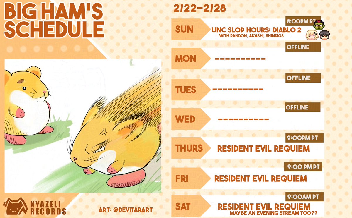 BIGHAM_vt's tweet photo. 👊[ WEEK OF 2/22-2/28 Schedule ]
🎨art tag: #bighamART
🎬clips tag: #CLIPHAM
General tag: #BIGHAM #BIGHAM_vt
Art: https://t.co/ND8I8Rj9eq

wow what video game could be releasing this week i wonder. I guess well never know!!!!!! https://t.co/fACgTH0KB9