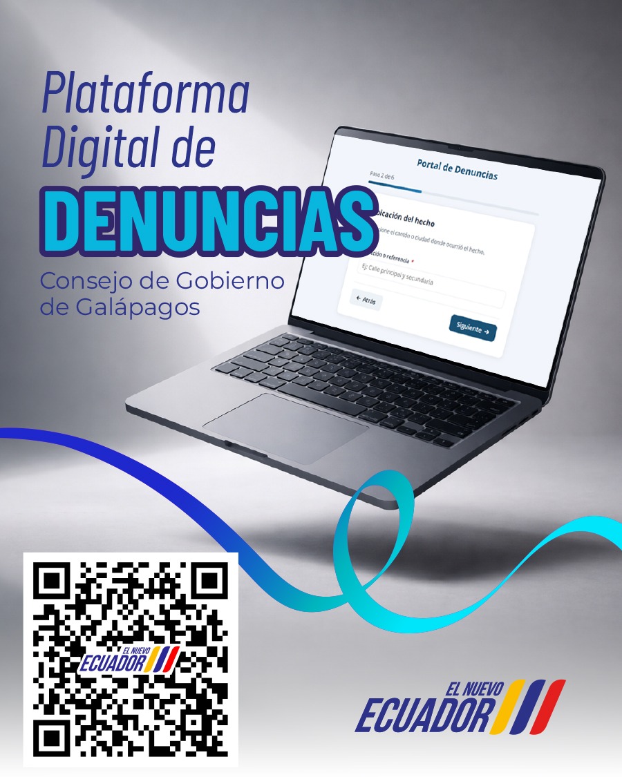 CGGalapagos's tweet photo. Desde ahora, realizar tus denuncias sobre situación migratoria, ingreso de motos irregulares, seguridad y otras, es más fácil.

Ingresa al QR de la imagen o ingresa al enlace:
 🔗https://t.co/D7NsFJIoFL

Gracias por aportar con la seguridad de la comunidad local.
#ElNuevoEcuador https://t.co/mIBfoUVWji