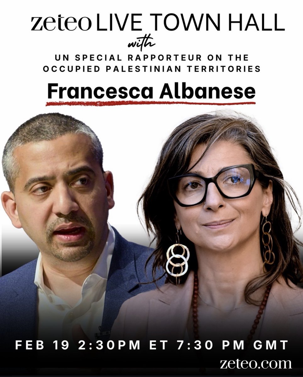 👇 Happening tonight.

Palestine is in HELL. 

I have just finalized my next report. 

As before every presentation, the same pro-Israel minions flood the space with disinformation; and there are always some who fall for it.

See you tonight on Zeteo, and very soon in Geneva.