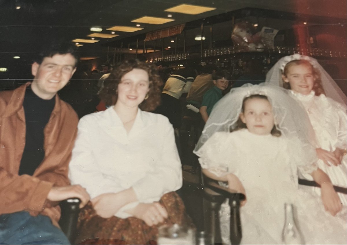 #ThrowbackThursday and mammy found family photos. This is my little sister and cousin on their Communion day . I think you know the other youngster 🤣<a href="/AnthonyMc1977/">Anthony M ☘️</a>