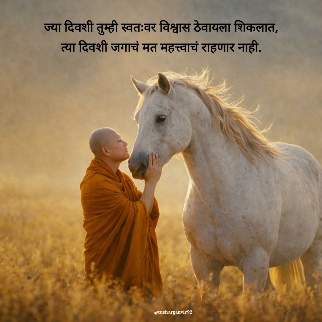 MrGanvir's tweet photo. ज्या दिवशी तुम्ही
स्वतःवर विश्वास ठेवायला शिकलात,
त्या दिवशी
जगाचं मत महत्त्वाचं राहणार नाही.

#budhaquotes #budhism #budha #trend https://t.co/2113AycZu3