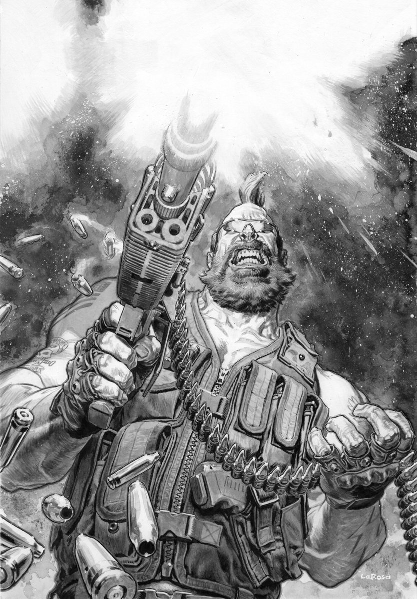 My cover for FORT PSYCHO 2 by madman <a href="/mattkindt/">Matt Kindt</a> &amp; brilliant Brian Hurtt, out Sept from <a href="/OniPress/">Oni Press</a> . Wanted to give it an 80’s GI Joe toy box art feel. Pencil, micron, ink wash &amp; white paint on board. OA available.
