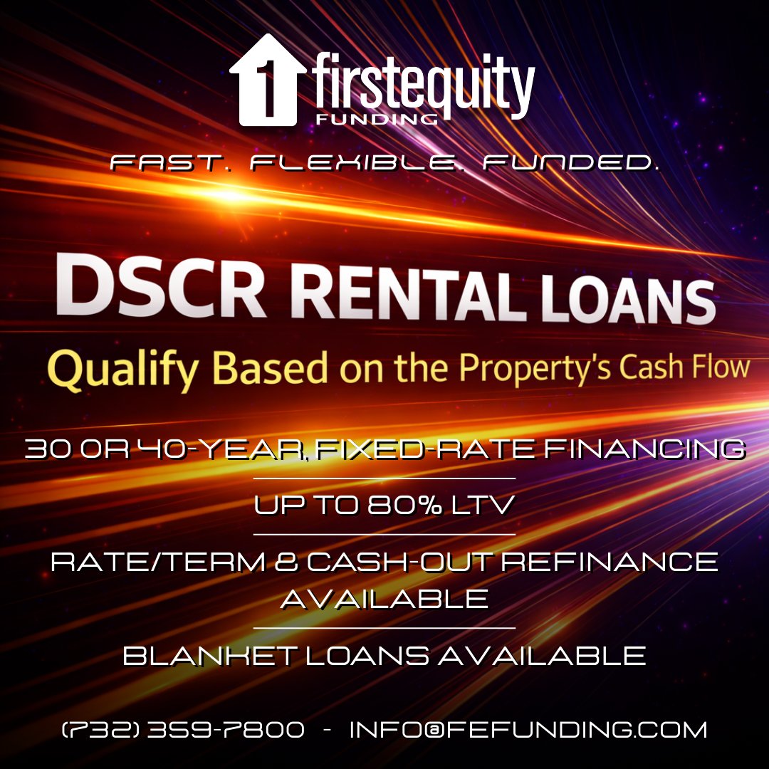 firstequityllc's tweet photo. Fast. Flexible. Funded. ⚡

Whether you’re:
🔵 Fixing &amp; flipping
🟠 Scaling your rental portfolio with DSCR loans
🟢 Or building from the ground up

If you’ve got the deal, we’ve got the capital. Get funded today!
📞 (732) 359-7800
📨 info@fefunding.com
🌐 https://t.co/cF7xY5FOle https://t.co/JgGc8SJ3Zo