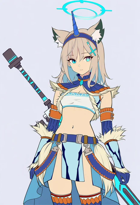 ブルーアーカイブ×モンスターハンター キリン装備のシロコ 武器は適当 "アリ"じゃないか????