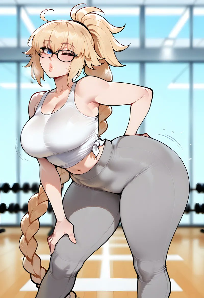 It's workout day! 

unlike most servants she has a real body to look after!