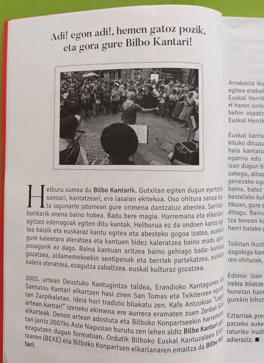 kantariapp's tweet photo. Bilbo Kantarik bere kantu-liburu berritua plazaratu du

Bilboko Konpartsek eta Bilboko Euskal Kantuzale Elkarteak osatzen dute ekimena eta liburua 183 kantuz osatua dago, bertan teknologiak badu bere lekua

2007an sortu zuten ekimena eta geroztik hainbat liburu argitaratzen j... https://t.co/mun2cVSyVb