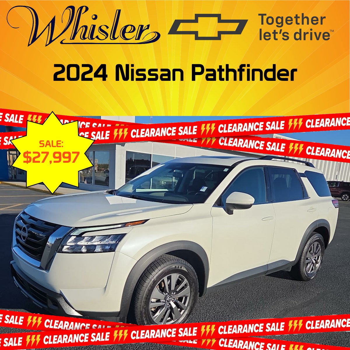 whislerchevy's tweet photo. PRICE REDUCED!  We just lowered the price on this nice 2024 Pathfinder even more!  Priced more than $3,000 below book!

https://t.co/kdCBGNqyOf

#Nissan #Pathfinder #Whisler https://t.co/1PlhrZyVtT