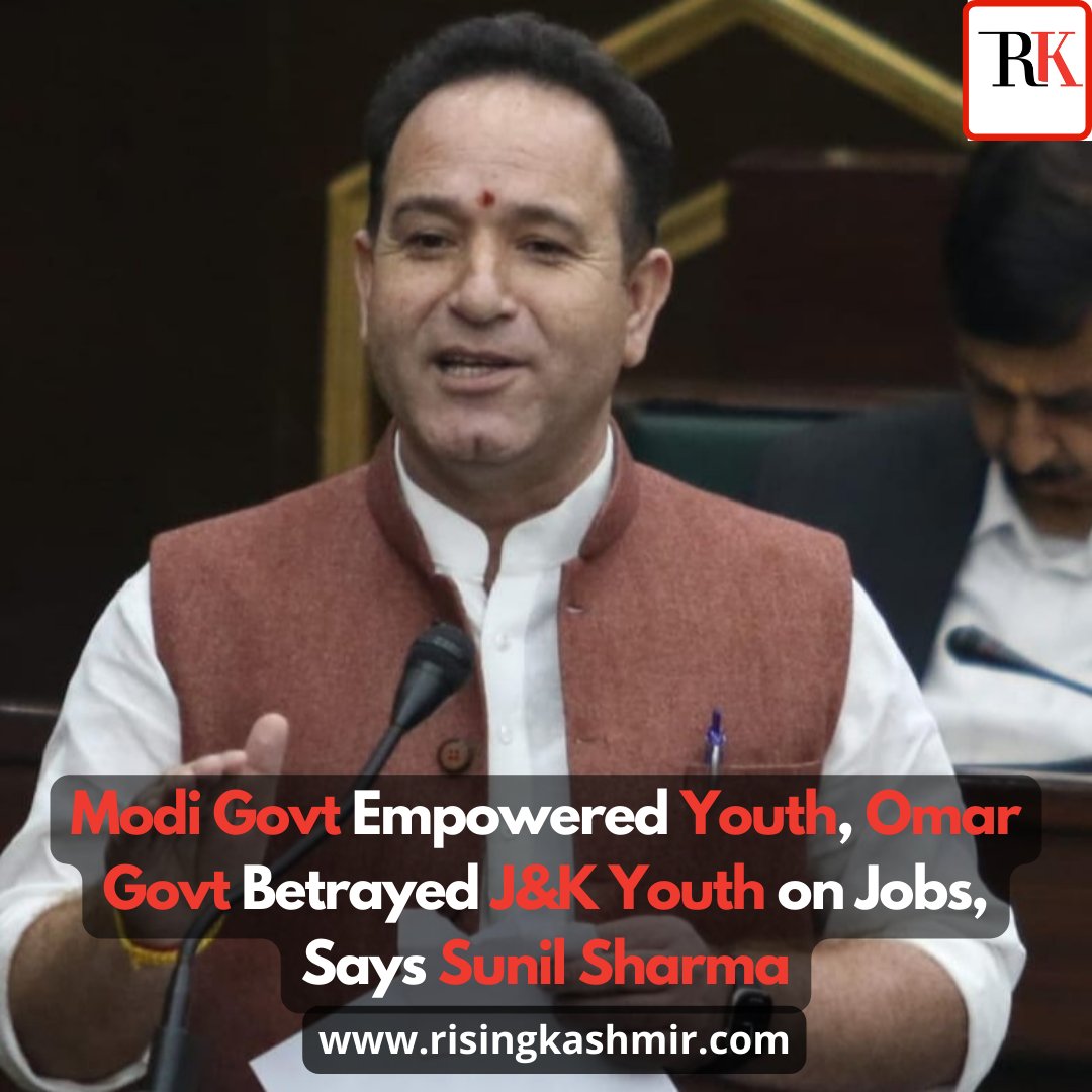 RisingKashmir's tweet image. #Modi Govt empowered Youth, #Omar Govt betrayed J&amp;amp;K Youth on Jobs, Says #SunilSharma

@PMOIndia @BJP4India
@narendramodi @Sunil_SharmaBJP
 risingkashmir.com/modi-govt-empo…