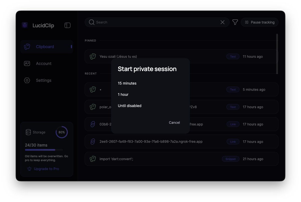 Developers and power users copy hundreds of things per day.

Links. Texts. Code snippets. Commands. Tokens.

And most of it disappears.

I built LucidClip, a new clipboard manager built specifically for developer/power users workflows and it solves this properly.

What makes it