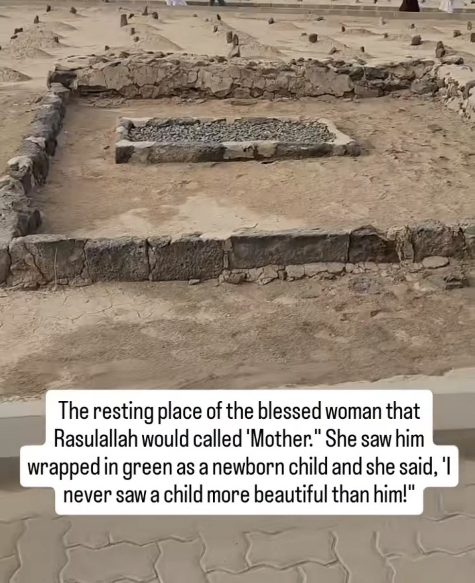 bapphah's tweet photo. This is the resting place of Sayyidah Halimah al-Sa'diyah, the Prophet's wet nurse. Rasulallah ﷺ lived with her in Banu Sa'd until he was 5 years old. 

When Halima came to Makkah, the Prophet ﷺ was just 8 days old. When she gazed upon in this month of Rabi', she said that her eyes had never seen a newborn who was more beautiful. 

Before arriving to Makkah,  she had the slowest and most frail camel in her tribe but when she held Rasulallah ﷺ, the mount surpassed the entire caravan. When asked how - she replied, 'This is a blessed child!' 

Her mount began to produce lots of milk such that Halima would sleep with a full stomach for the first time in her life. All her animals became the strongest and her home became filled with blessings. 

In a time of drought, she would not suffer whilst Rasulallah ﷺ was with her. Anything the Prophet ﷺ touched would become cure and barakah.

When she tearfully brought him back home when he was 5 years old, she was heartbroken because she loved him so much. 

Years later, she came to Madinah and accepted Islam. She would give Rasulallah ﷺ milk in this world so in return, he gifted her the rivers of milk in Paradise. 

May all our mothers be with Rasulallah ﷺ in the akhirah for everything they did for us when we were young. People say that Sayyidah Halimah was looking after Rasulallah ﷺ when he was a child but in actual reality, he was the one forever taking care of her from the moment her eyes were blessed to first look upon him ﷺ.