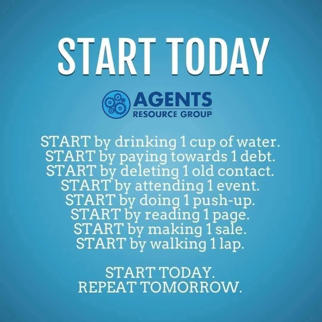 -Execute on your dreams today! Start with a small victory, a simple win and continue consistently each day!

-Win the battle daily and the war will win itself.

 #careeropportunities #finalexpense #AgentsResourceGroup #wealthbuilding #moneymoves #lifebydesign
