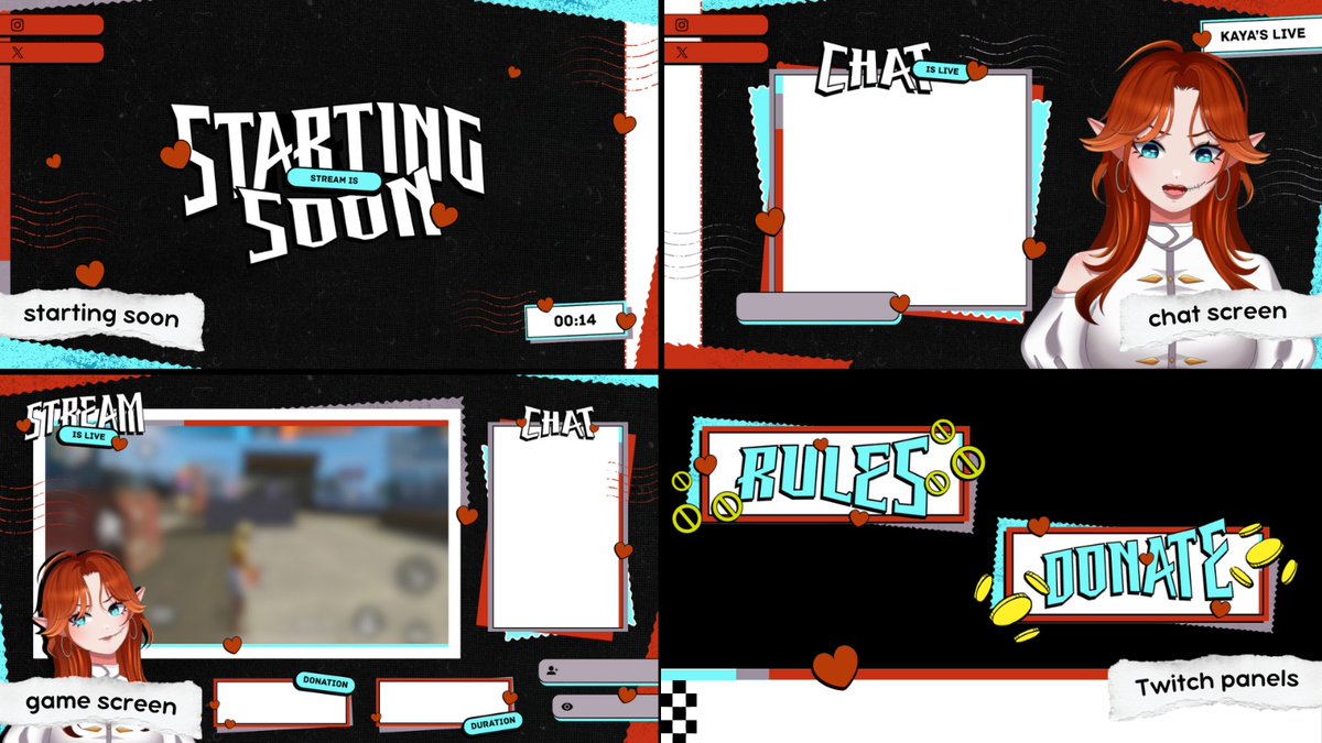 It’s been way too LONG since i did an art raffle so… I'm doing one again! not a mouth banner, but STREAM OVERLAY!! 🙂‍↔️

drop your PNG to get gaming screen, chat screen, and 2 panels!!! :3

#artraffle #Vtubers