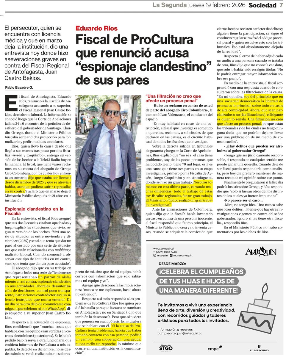 📰🔴 Fiscal de ProCultura que renunció acusa "espionaje clandestino" de sus pares