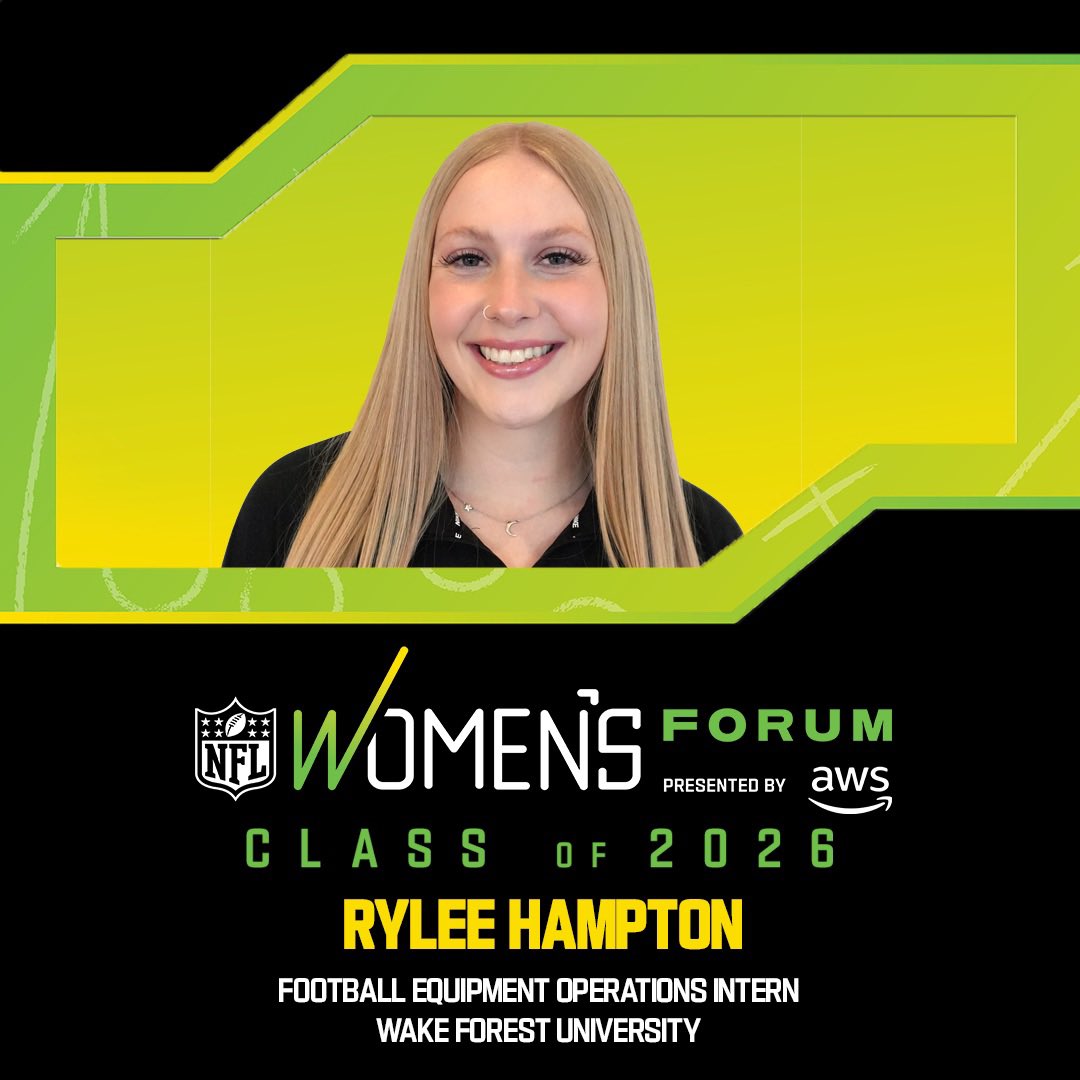 Rylee_Marie_H's tweet photo. Excited to represent Wake Forest Football Equipment Operations at the 2026 NFL Women's Forum presented by AWS at the NFL Combine in Indy!
This is what breaking barriers looks like. Can't wait to learn from incredible women changing the game! #NFLWomensForum #ForwardProgress https://t.co/CSMM2fKvMu