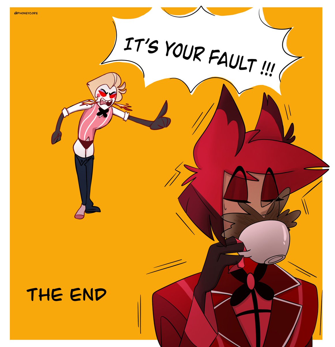 Inspiration from the comics of <a href="/levtuves/">lev💙</a> and <a href="/zahrararararah/">⋆˚✿˖° Zahra ⋆˚✿˖°</a> 

Lucifer found his old skinny jeans but he met a little problem on the way but a problem only on one side 👀
I have too many thoughts I had to draw it TT

#radioapple #hazbinhotel